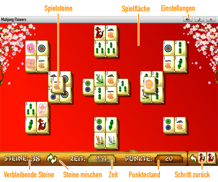 Mahjong Flowers Spielfeld