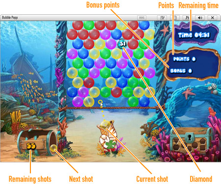 Bubble Popp              Game board