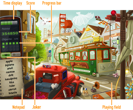 Hidden Gizmos Game board
