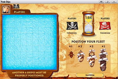 Pirate Ships Game board